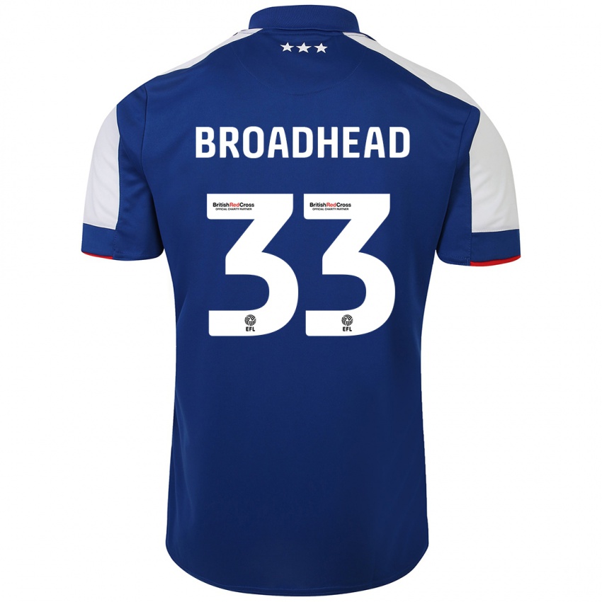 Heren Nathan Broadhead #33 Blauw Thuisshirt Thuistenue 2023/24 T-Shirt België
