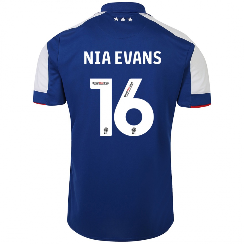 Heren Nia Evans #16 Blauw Thuisshirt Thuistenue 2023/24 T-Shirt België