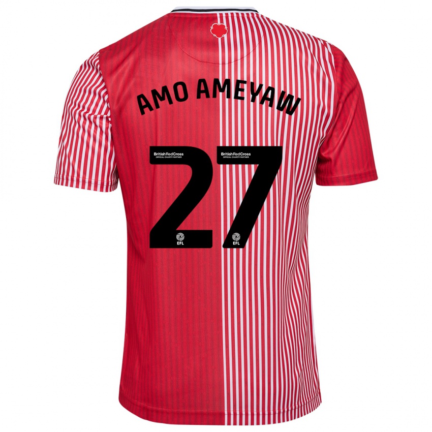 Homme Maillot Samuel Amo-Ameyaw #27 Rouge Tenues Domicile 2023/24 T-Shirt Belgique
