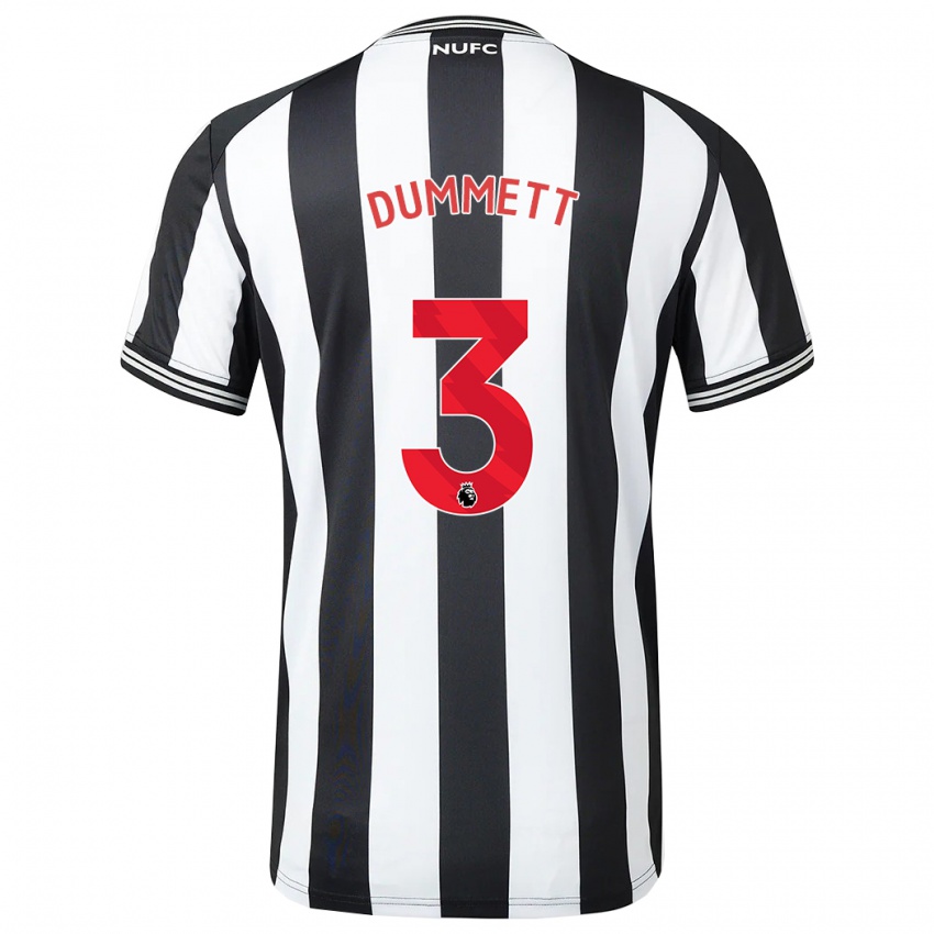 Heren Paul Dummett #3 Zwart Wit Thuisshirt Thuistenue 2023/24 T-Shirt België