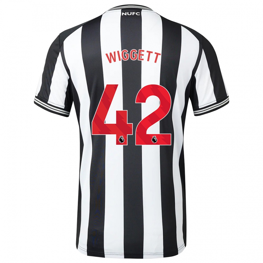 Heren Charlie Wiggett #42 Zwart Wit Thuisshirt Thuistenue 2023/24 T-Shirt België