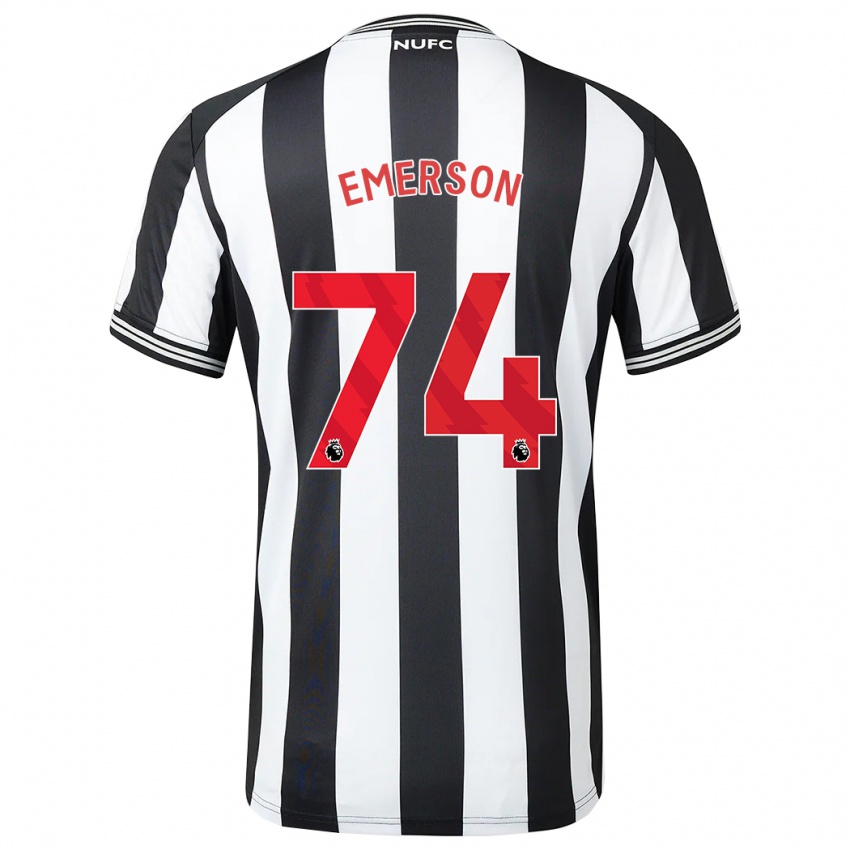 Herren Johnny Emerson #74 Schwarz-Weiss Heimtrikot Trikot 2023/24 T-Shirt Belgien