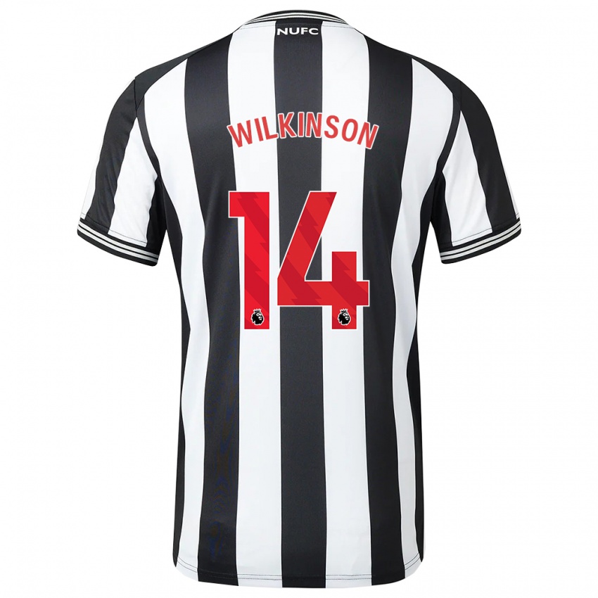 Heren Sharna Wilkinson #14 Zwart Wit Thuisshirt Thuistenue 2023/24 T-Shirt België