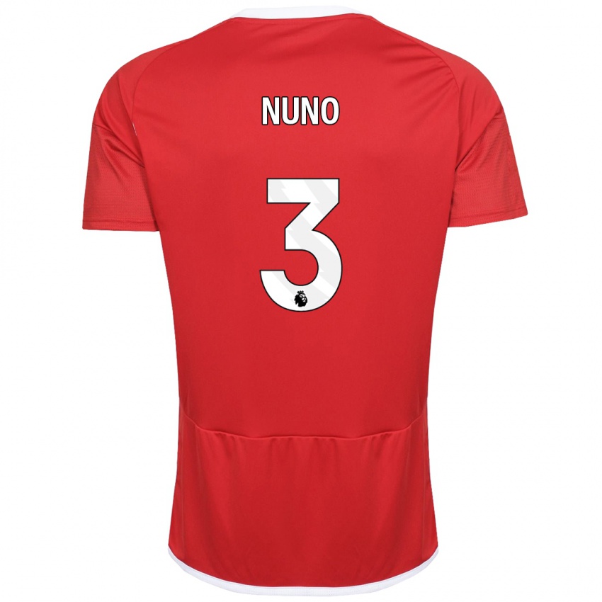 Homme Maillot Nuno Tavares #3 Rouge Tenues Domicile 2023/24 T-Shirt Belgique