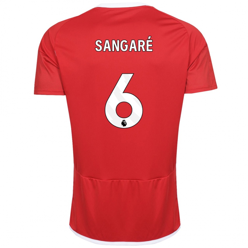 Homme Maillot Ibrahim Sangare #6 Rouge Tenues Domicile 2023/24 T-Shirt Belgique