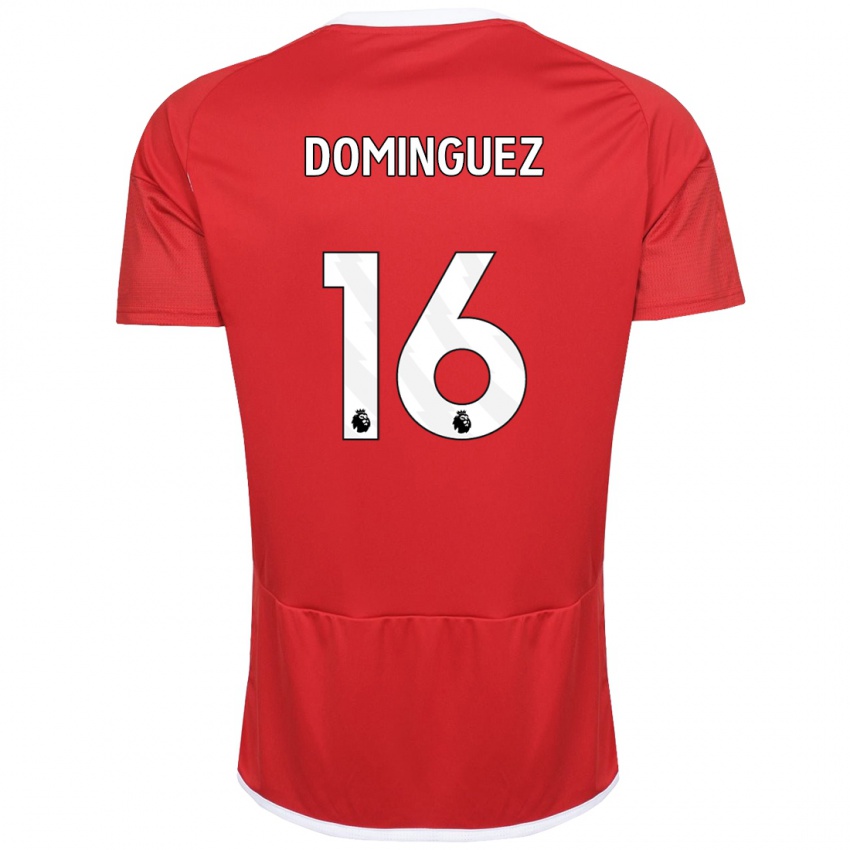 Homme Maillot Nicolas Dominguez #16 Rouge Tenues Domicile 2023/24 T-Shirt Belgique