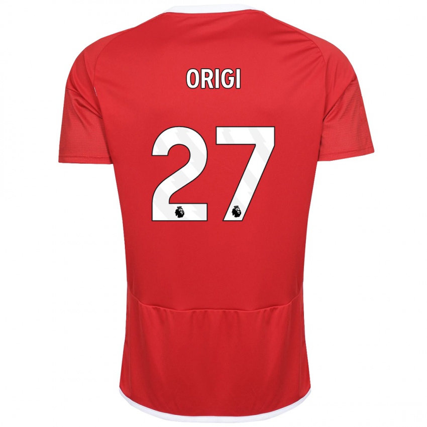 Homme Maillot Divock Origi #27 Rouge Tenues Domicile 2023/24 T-Shirt Belgique