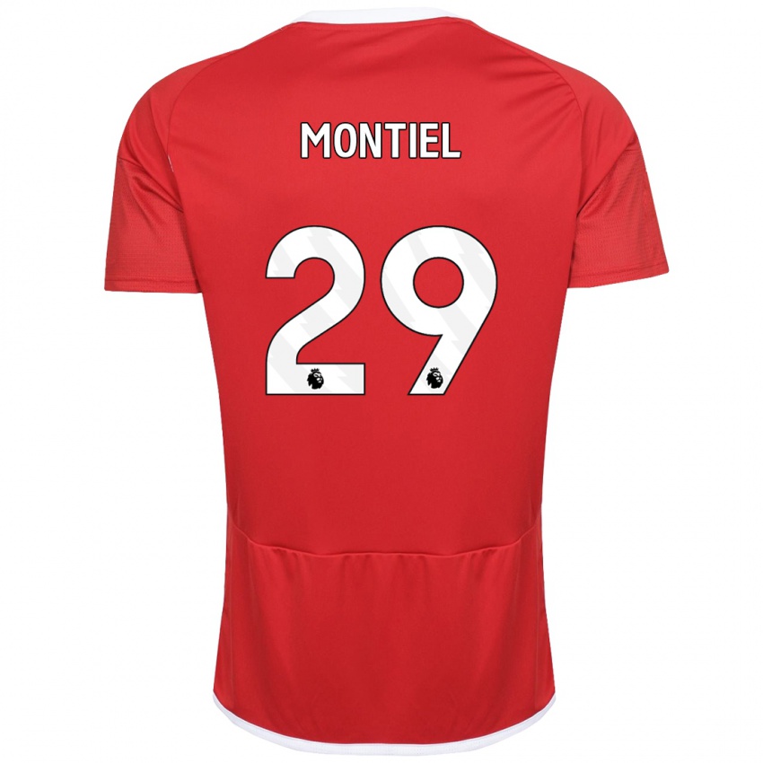 Homme Maillot Gonzalo Montiel #29 Rouge Tenues Domicile 2023/24 T-Shirt Belgique