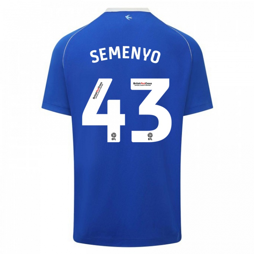 Herren Jai Semenyo #43 Blau Heimtrikot Trikot 2023/24 T-Shirt Belgien