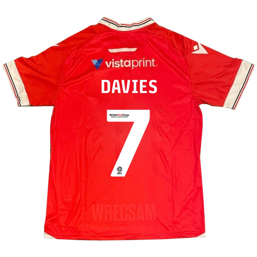 Heren Jordan Davies #7 Rood Thuisshirt Thuistenue 2023/24 T-Shirt België