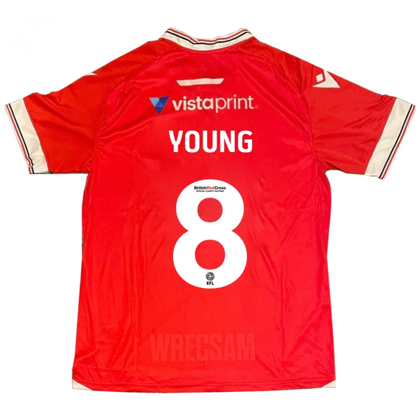 Heren Luke Young #8 Rood Thuisshirt Thuistenue 2023/24 T-Shirt België