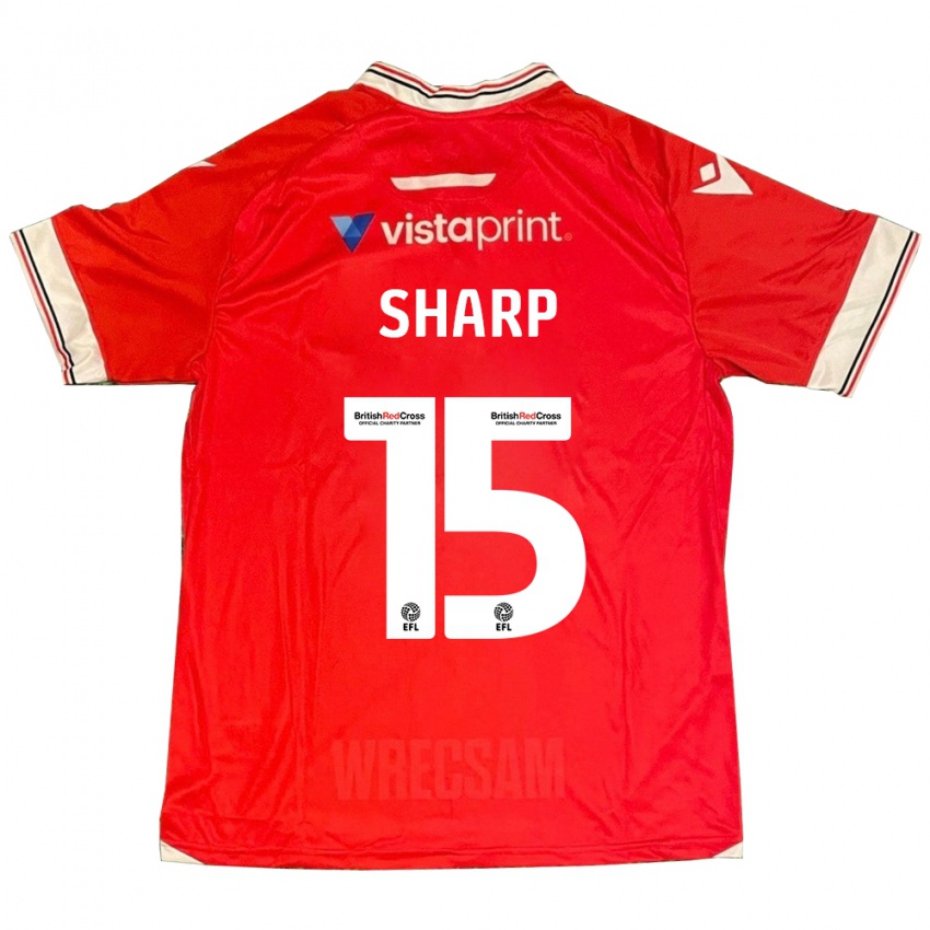 Heren Katie Sharp #15 Rood Thuisshirt Thuistenue 2023/24 T-Shirt België