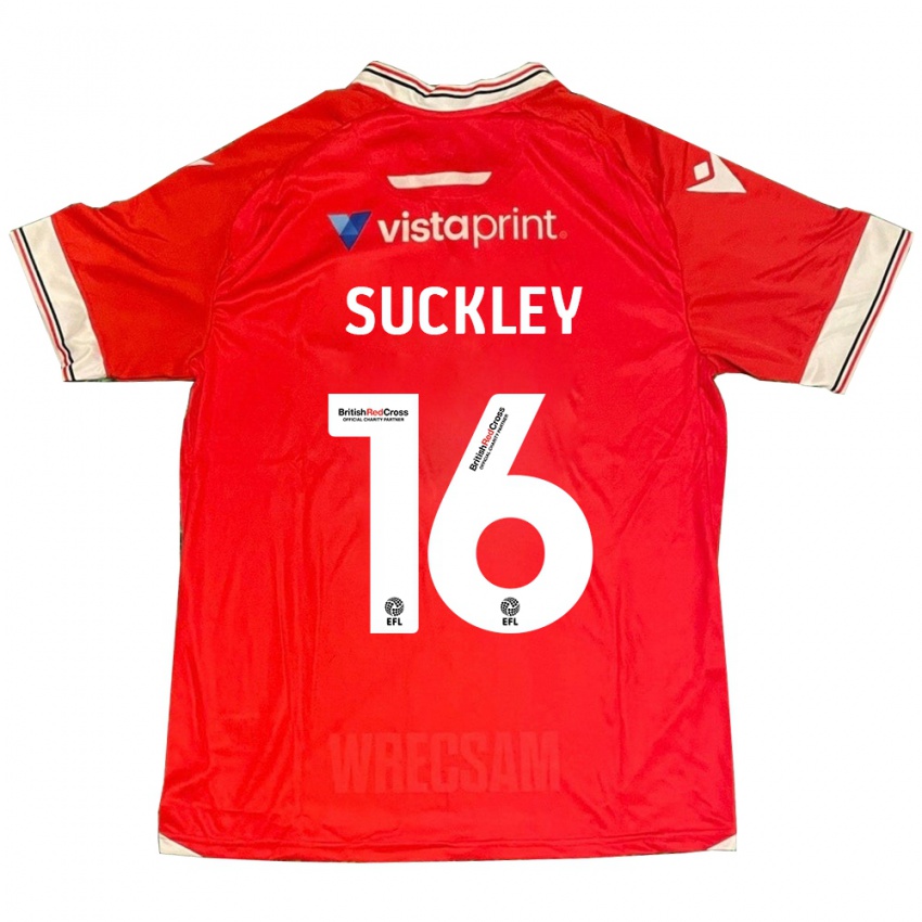 Heren Ava Suckley #16 Rood Thuisshirt Thuistenue 2023/24 T-Shirt België