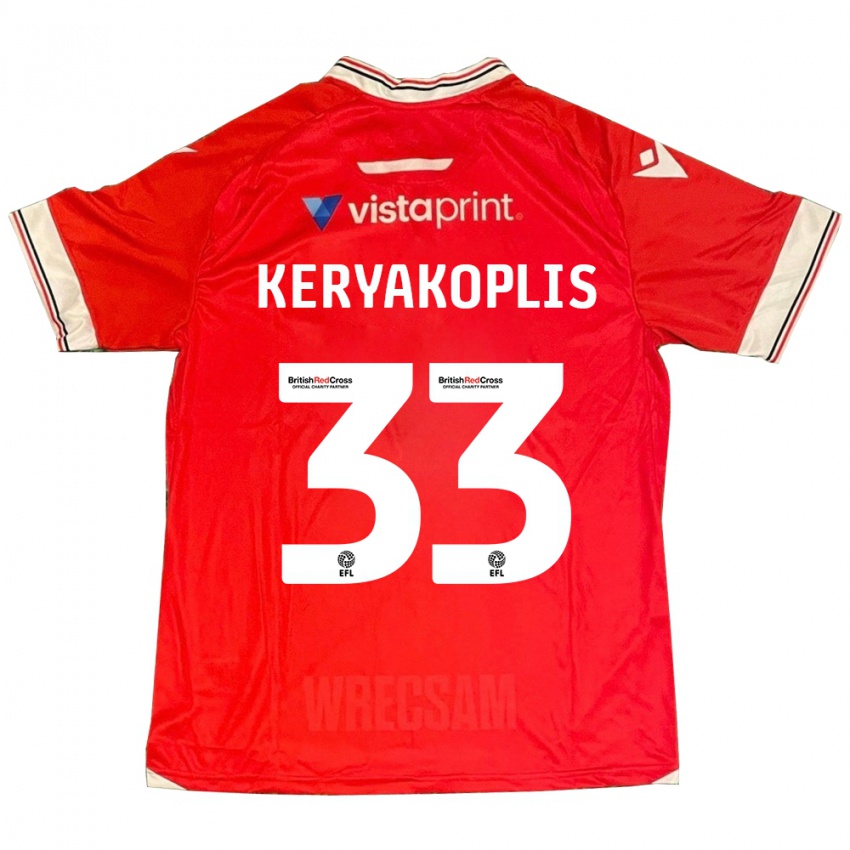 Heren Hannah Keryakoplis #33 Rood Thuisshirt Thuistenue 2023/24 T-Shirt België