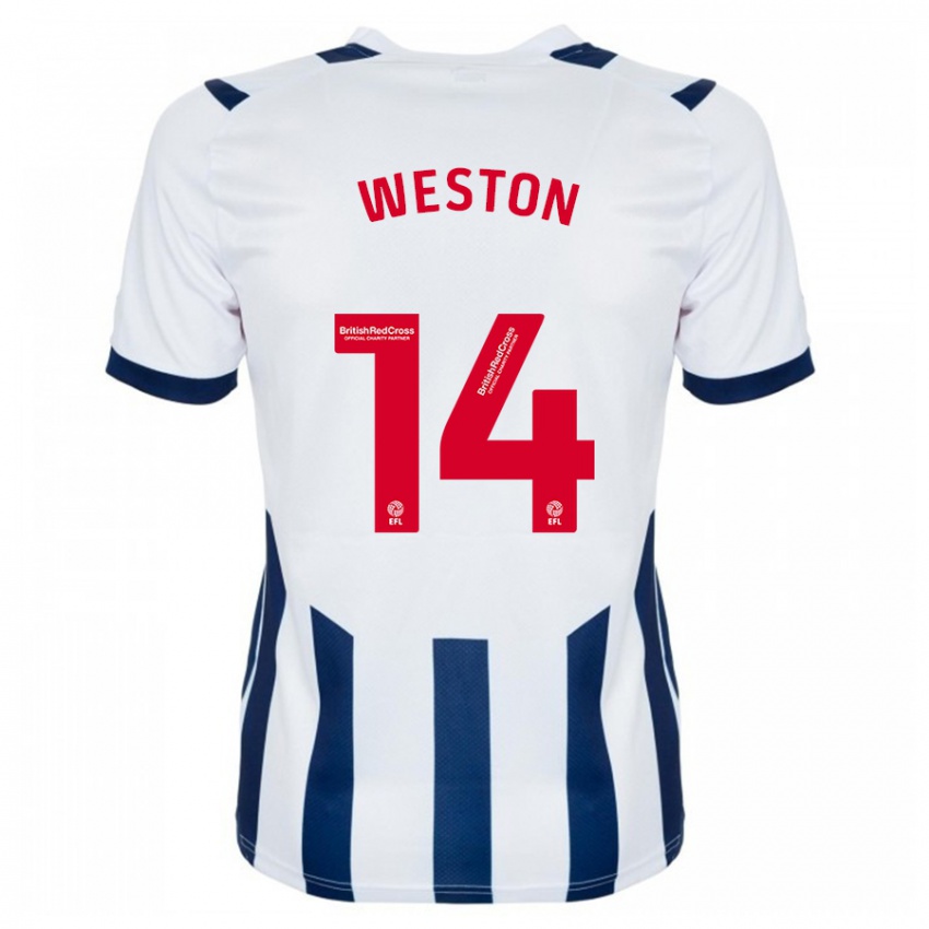 Heren Steph Weston #14 Wit Thuisshirt Thuistenue 2023/24 T-Shirt België