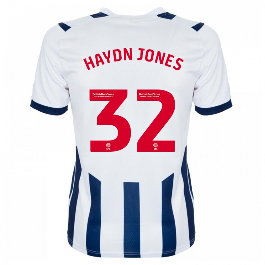 Homme Maillot Mackenzie Haydn Jones #32 Blanc Tenues Domicile 2023/24 T-Shirt Belgique