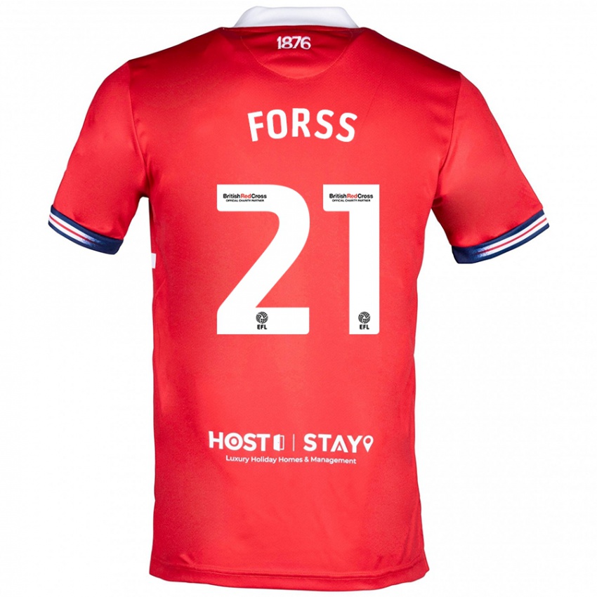 Heren Marcus Forss #21 Rood Thuisshirt Thuistenue 2023/24 T-Shirt België