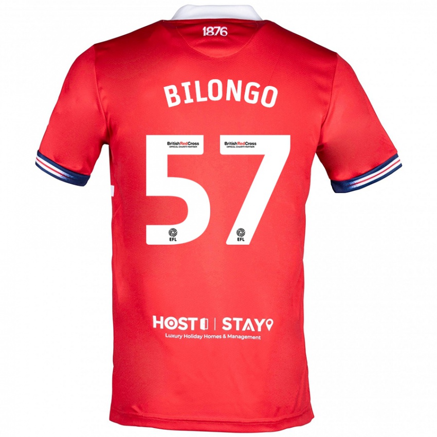 Heren Bryant Bilongo #57 Rood Thuisshirt Thuistenue 2023/24 T-Shirt België