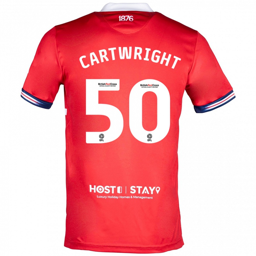 Heren Fin Cartwright #50 Rood Thuisshirt Thuistenue 2023/24 T-Shirt België