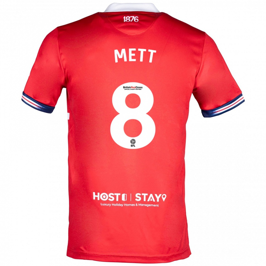 Heren Jessica Mett #8 Rood Thuisshirt Thuistenue 2023/24 T-Shirt België