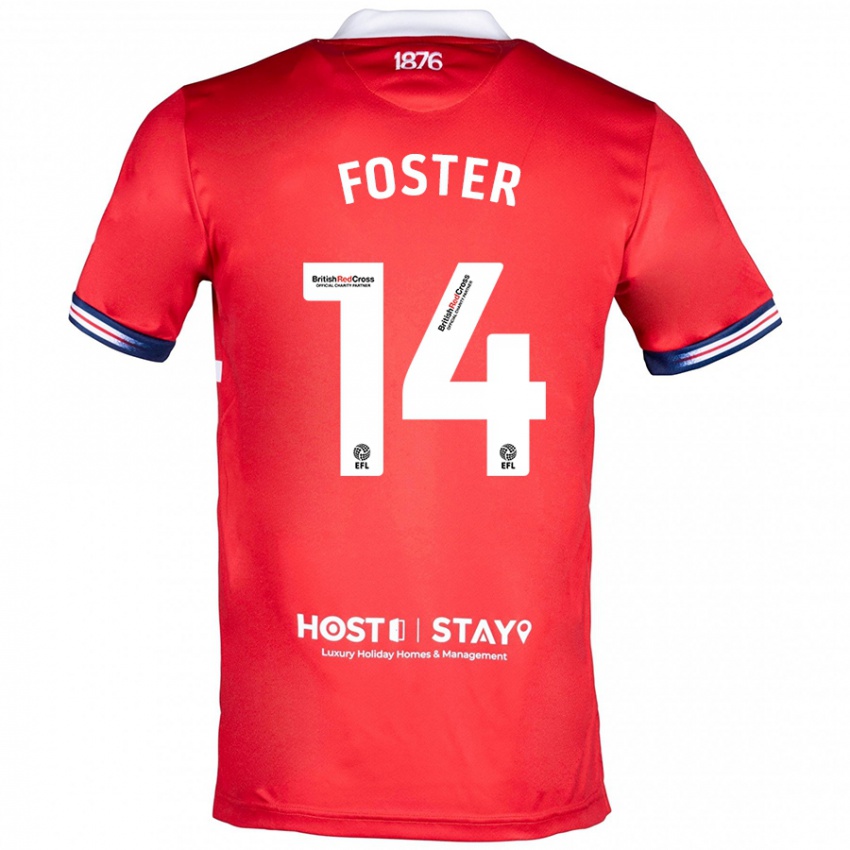 Heren Emma Foster #14 Rood Thuisshirt Thuistenue 2023/24 T-Shirt België