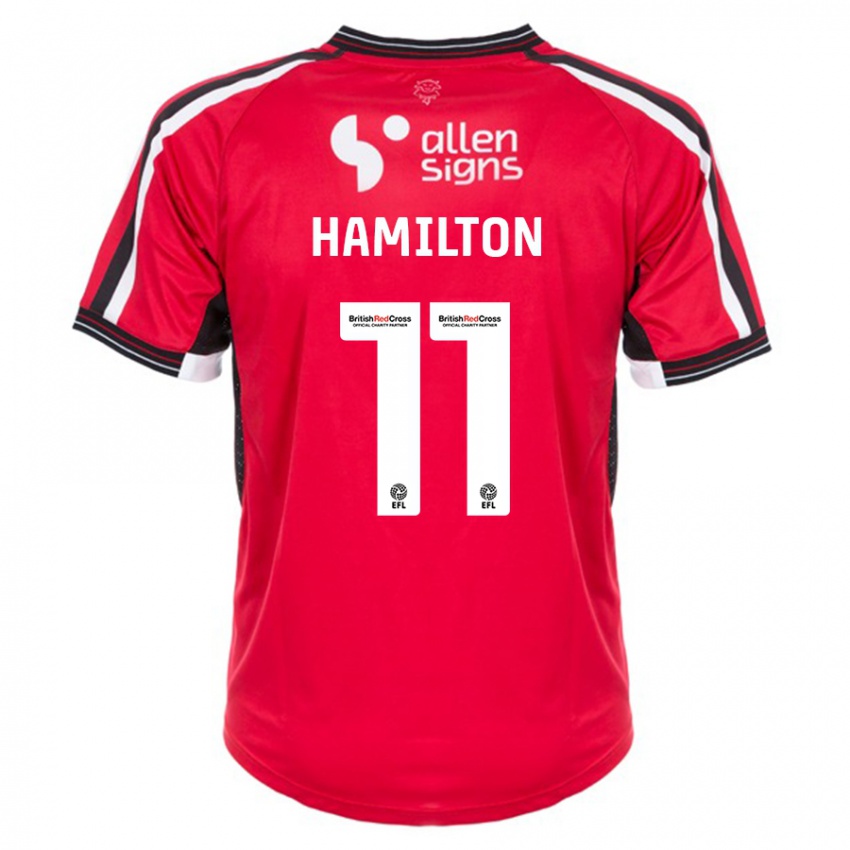 Heren Ethan Hamilton #11 Rood Thuisshirt Thuistenue 2023/24 T-Shirt België