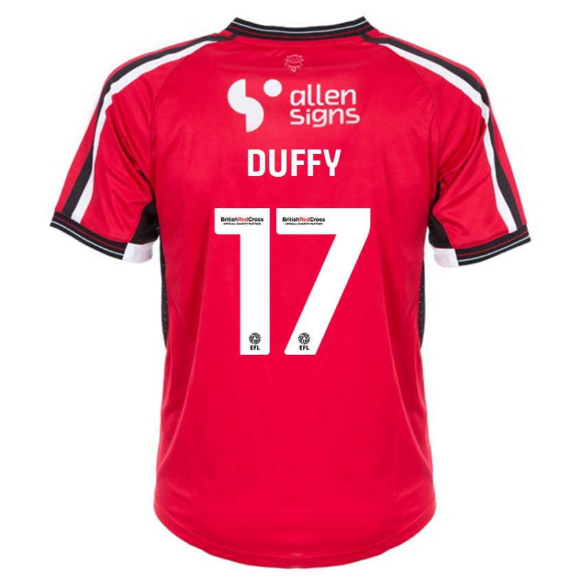 Heren Dylan Duffy #17 Rood Thuisshirt Thuistenue 2023/24 T-Shirt België