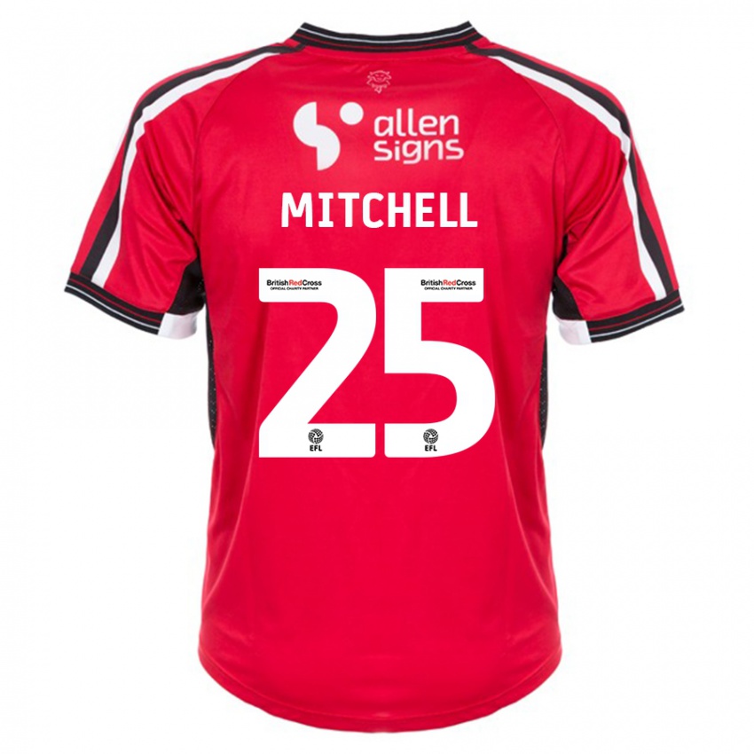 Heren Alex Mitchell #25 Rood Thuisshirt Thuistenue 2023/24 T-Shirt België