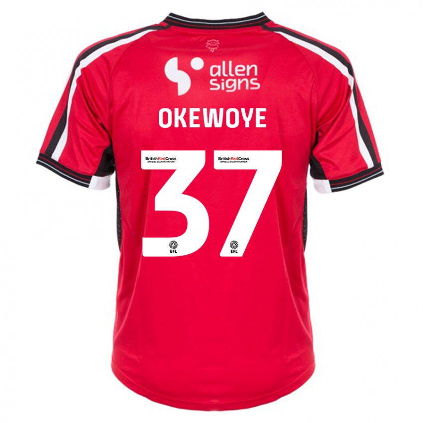 Heren Gbolahan Okewoye #37 Rood Thuisshirt Thuistenue 2023/24 T-Shirt België