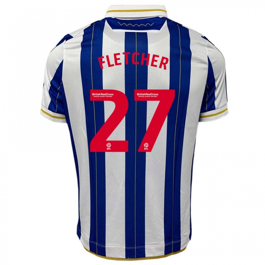 Heren Ashley Fletcher #27 Blauw Wit Thuisshirt Thuistenue 2023/24 T-Shirt België