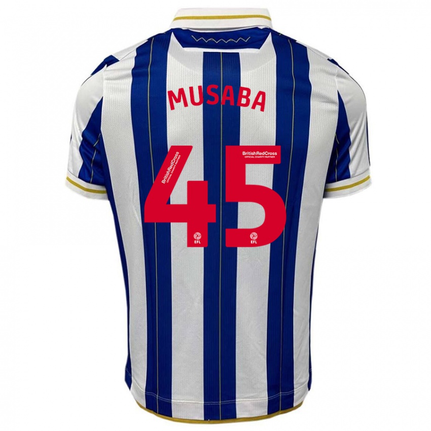 Heren Anthony Musaba #45 Blauw Wit Thuisshirt Thuistenue 2023/24 T-Shirt België
