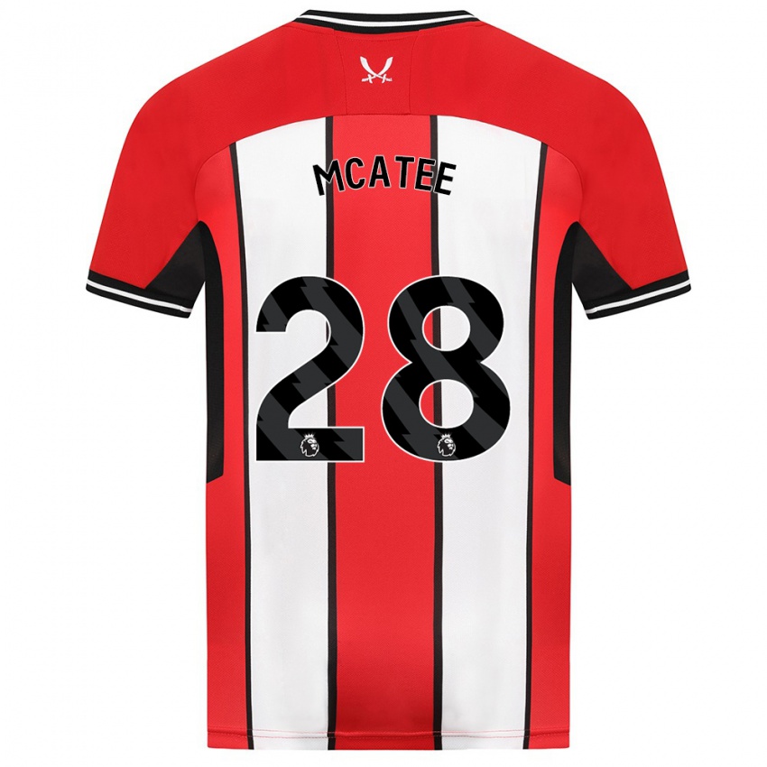 Heren James Mcatee #28 Rood Thuisshirt Thuistenue 2023/24 T-Shirt België