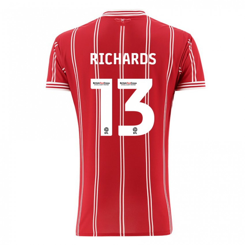 Herren Harvey Wiles-Richards #13 Rot Heimtrikot Trikot 2023/24 T-Shirt Belgien