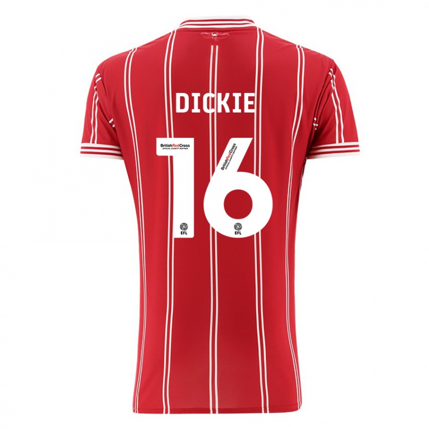 Herren Rob Dickie #16 Rot Heimtrikot Trikot 2023/24 T-Shirt Belgien
