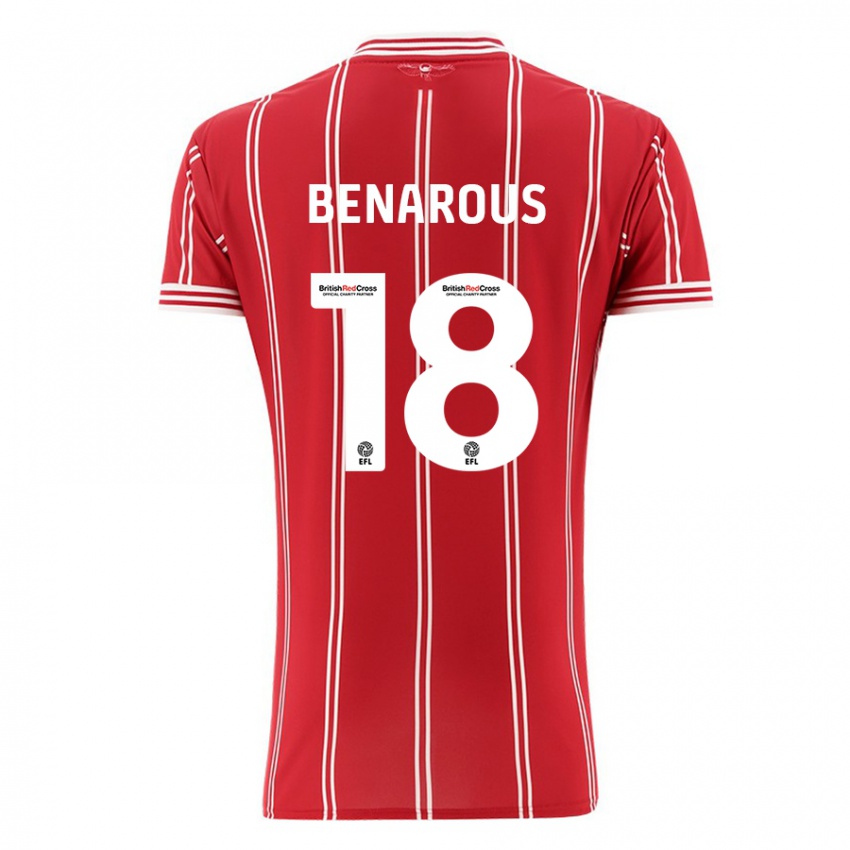 Herren Ayman Benarous #18 Rot Heimtrikot Trikot 2023/24 T-Shirt Belgien