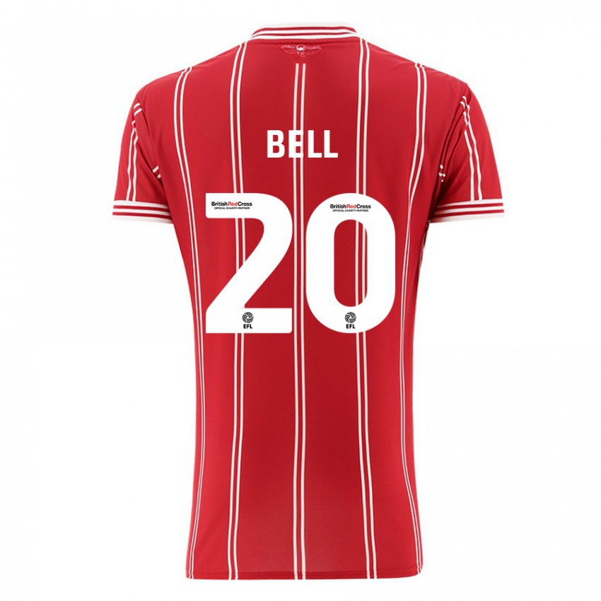 Herren Sam Bell #20 Rot Heimtrikot Trikot 2023/24 T-Shirt Belgien