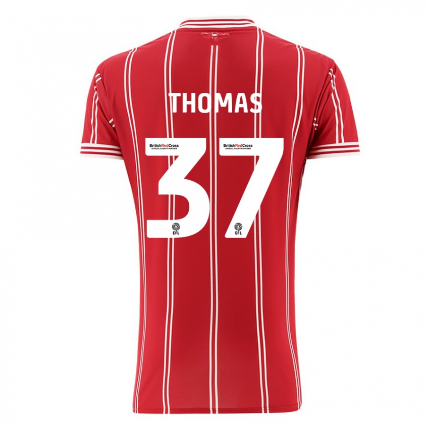 Herren Olly Thomas #37 Rot Heimtrikot Trikot 2023/24 T-Shirt Belgien