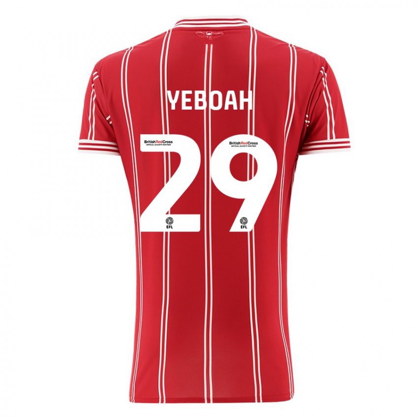 Herren Ephraim Yeboah #29 Rot Heimtrikot Trikot 2023/24 T-Shirt Belgien
