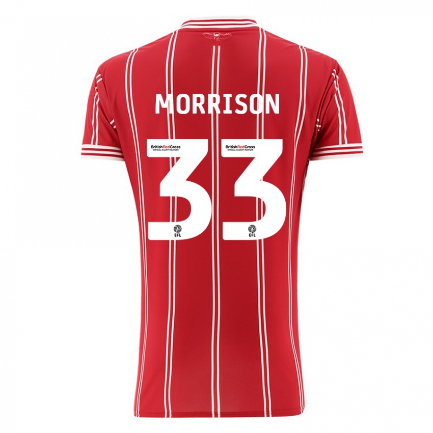 Herren Elijah Morrison #33 Rot Heimtrikot Trikot 2023/24 T-Shirt Belgien