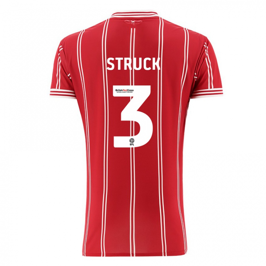 Herren Sille Struck #3 Rot Heimtrikot Trikot 2023/24 T-Shirt Belgien
