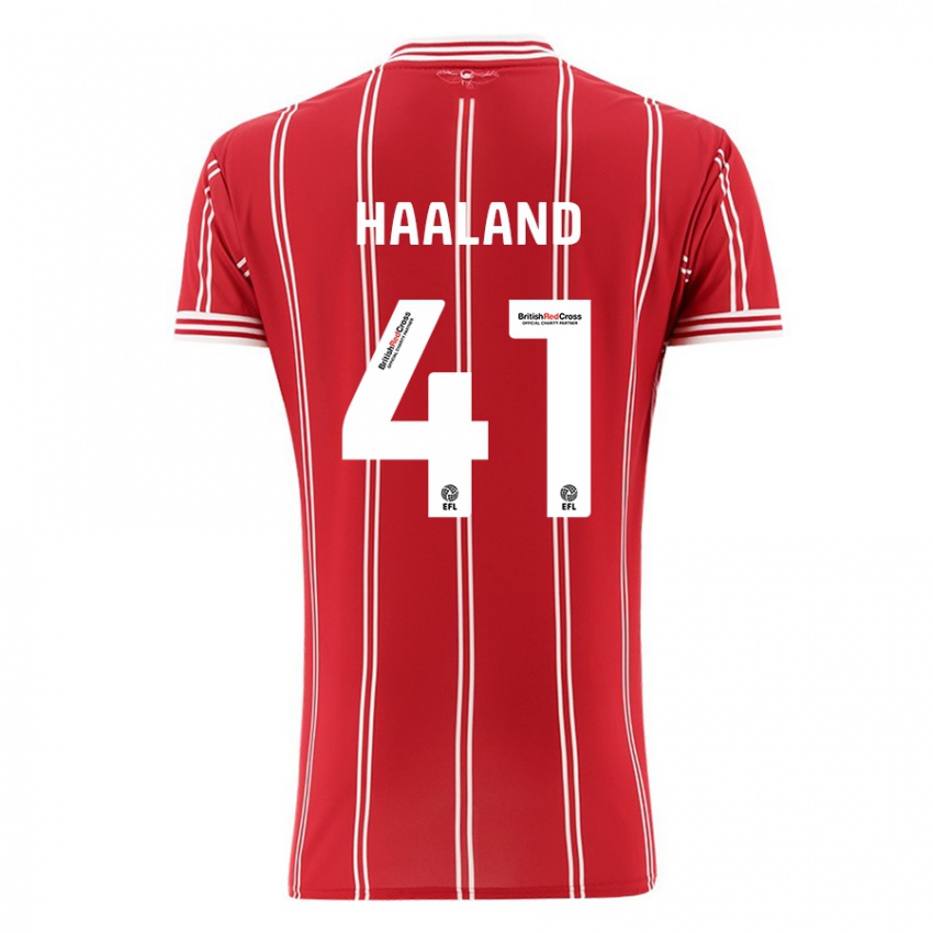 Heren Benedicte Haaland #41 Rood Thuisshirt Thuistenue 2023/24 T-Shirt België