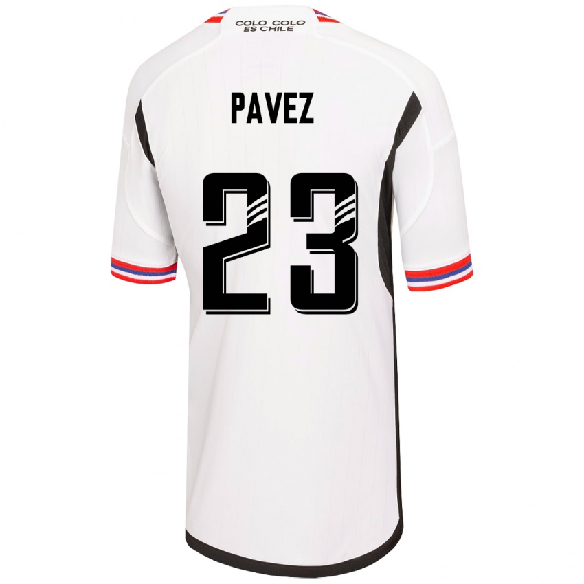 Homme Maillot Esteban Pavez #23 Blanc Tenues Domicile 2023/24 T-Shirt Belgique