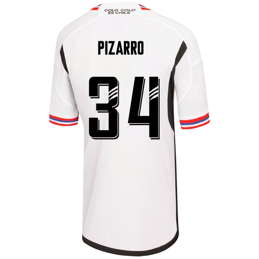 Homme Maillot Vicente Pizarro #34 Blanc Tenues Domicile 2023/24 T-Shirt Belgique