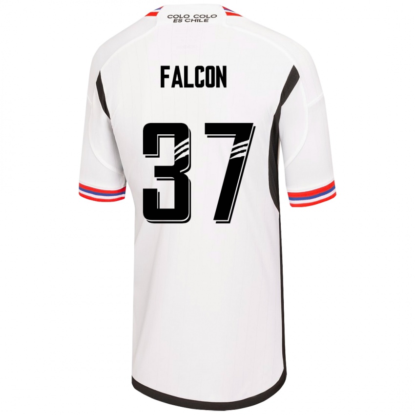 Homme Maillot Maximiliano Falcón #37 Blanc Tenues Domicile 2023/24 T-Shirt Belgique
