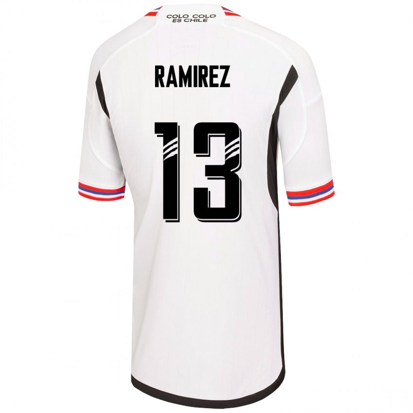 Homme Maillot Fernanda Ramírez #13 Blanc Tenues Domicile 2023/24 T-Shirt Belgique