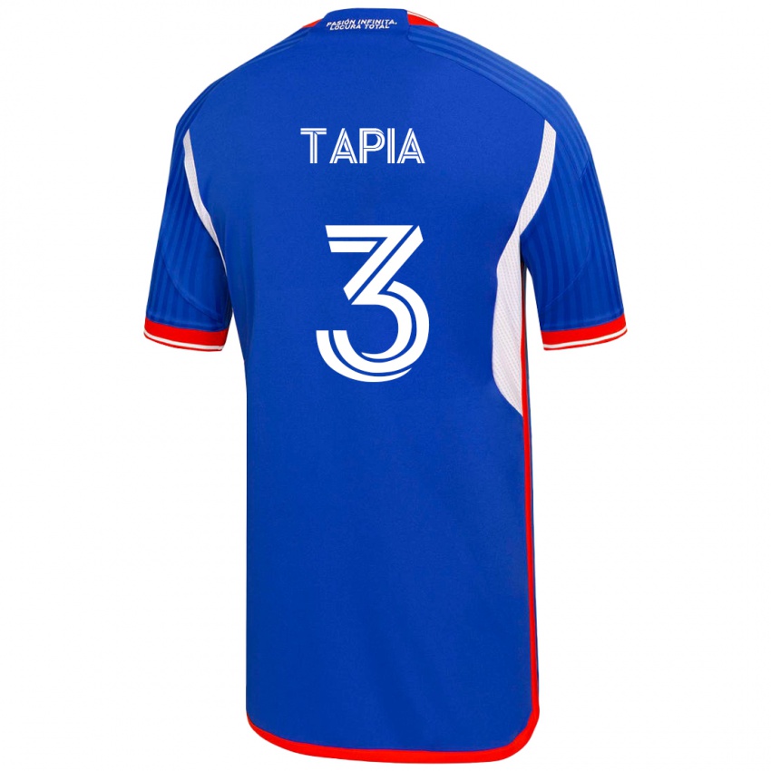 Homme Maillot Ignacio Tapia #3 Bleu Tenues Domicile 2023/24 T-Shirt Belgique