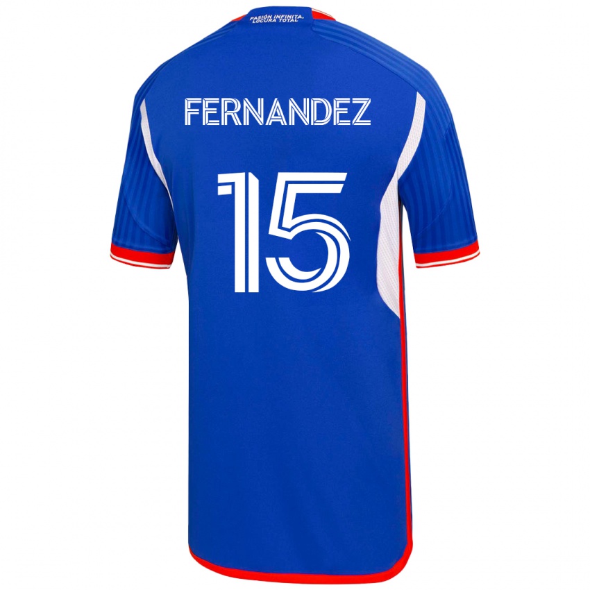 Homme Maillot Vicente Fernández #15 Bleu Tenues Domicile 2023/24 T-Shirt Belgique