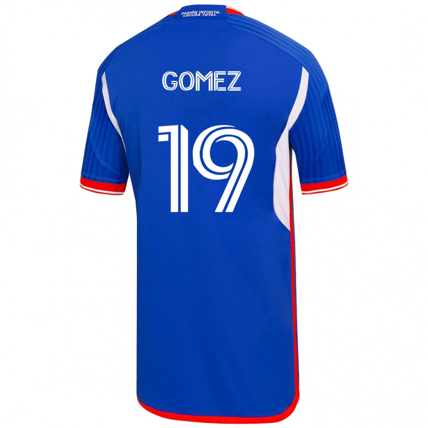 Homme Maillot Juan Pablo Gómez #19 Bleu Tenues Domicile 2023/24 T-Shirt Belgique