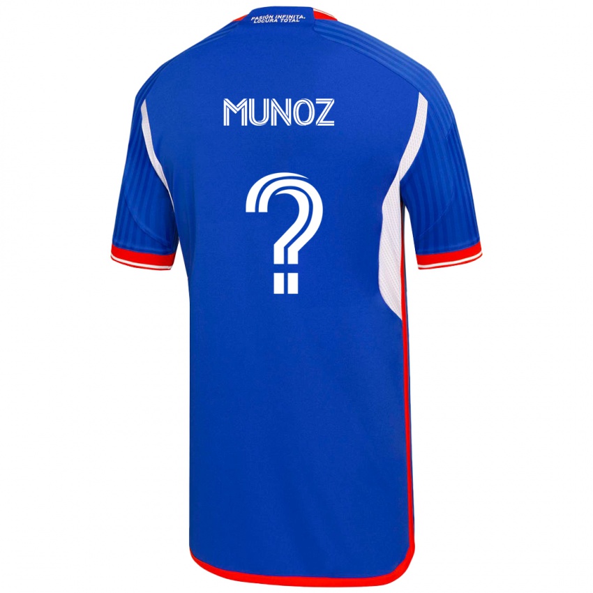 Homme Maillot Cristóbal Muñoz #0 Bleu Tenues Domicile 2023/24 T-Shirt Belgique