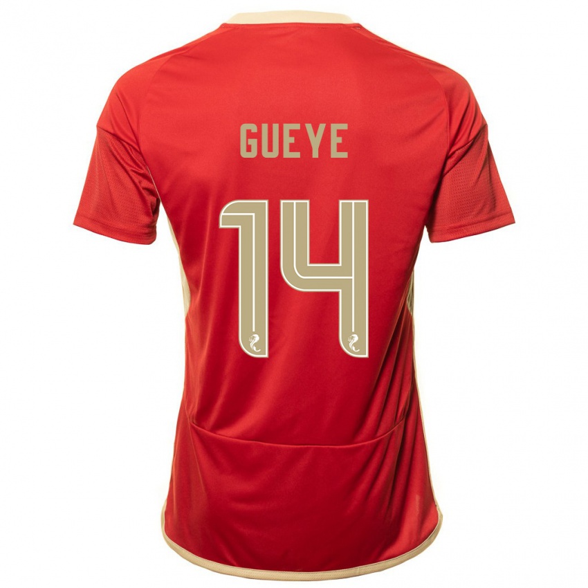Heren Pape Habib Gueye #14 Rood Thuisshirt Thuistenue 2023/24 T-Shirt België